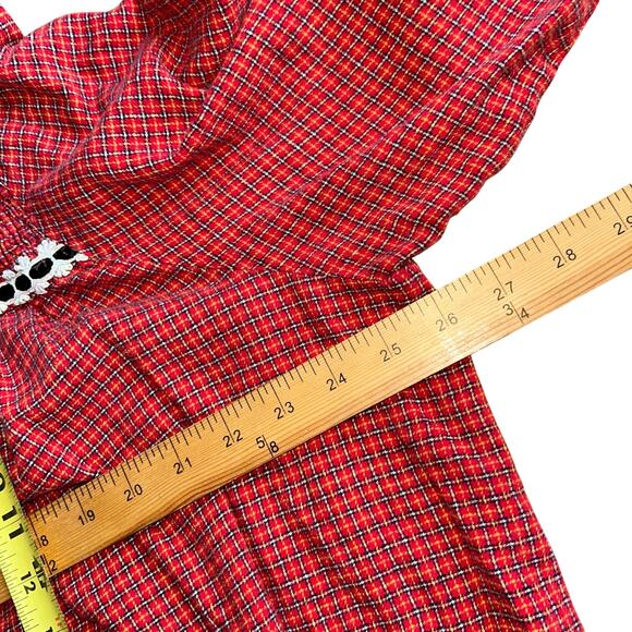 Fundamentals Nightgown Womens 2X Red Plaid Vintage Heavy Grandma Cottagecore - Picture 8 of 9